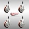 Service Caster 5 Inch 316SS Maroon Poly Swivel 7/8 Inch Expanding Stem Caster Set Brake SCC SCC-SS316EX20S514-PPUB-MRN-TLB-78-4 - alternate 4